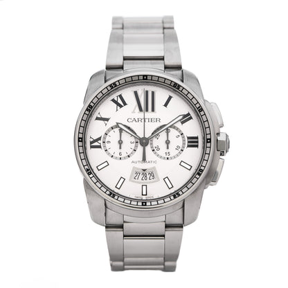 Cartier Stainless Steel 42mm Calibre de Cartier Chronograph Automatic Watch 1 of 5