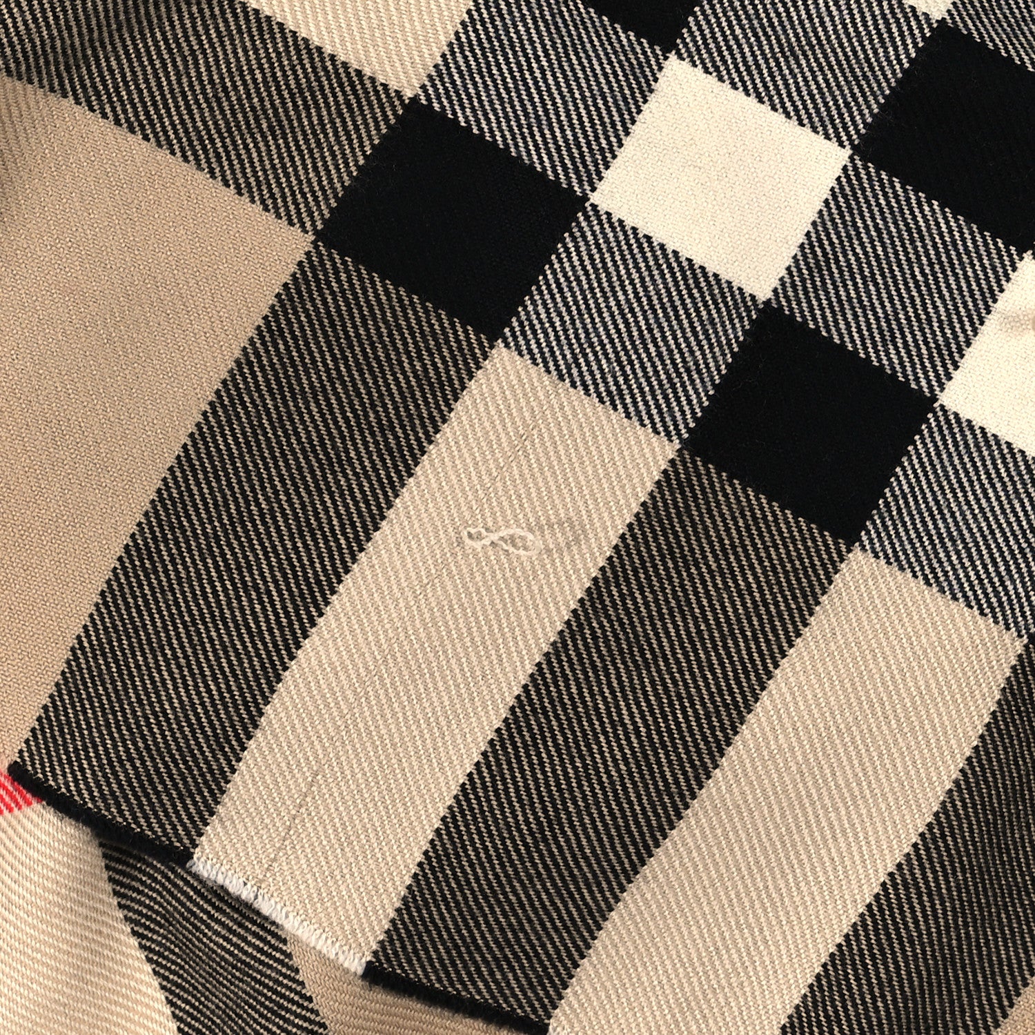 Burberry Fringe Giant Check Poncho Beige 4 of 4