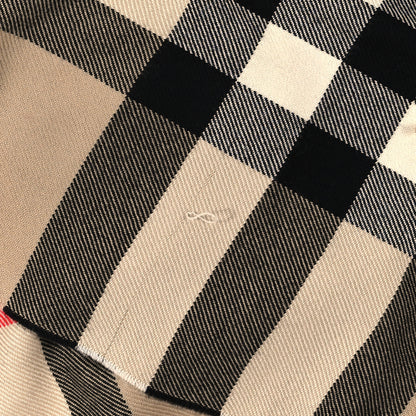 Burberry Fringe Giant Check Poncho Beige 4 of 4