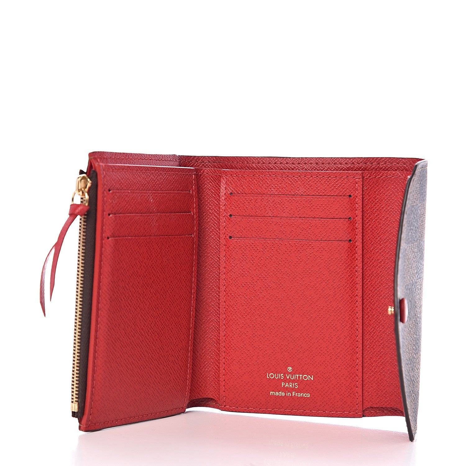 Louis Vuitton Damier Ebene Victorine Wallet Red 4 of 7