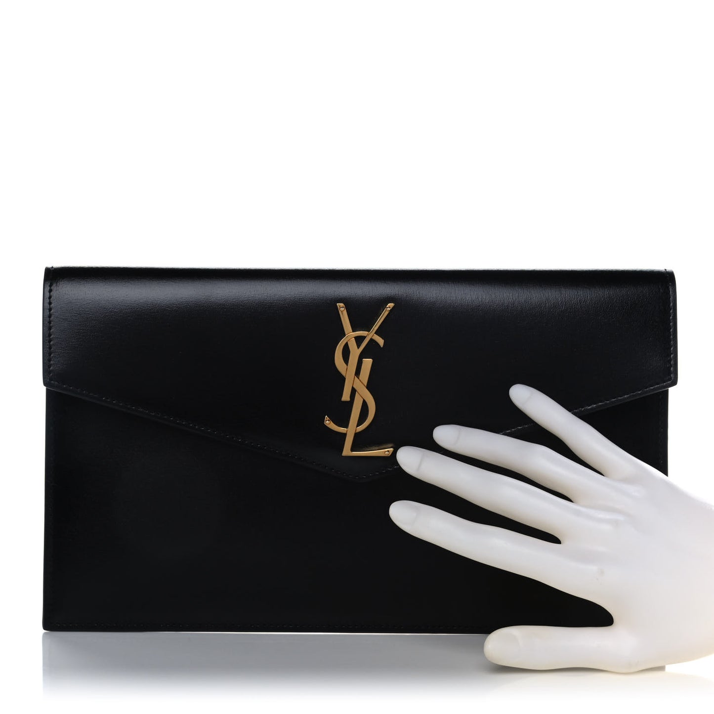 Smooth Shiny Calfskin Monogram Uptown Pouch Black
