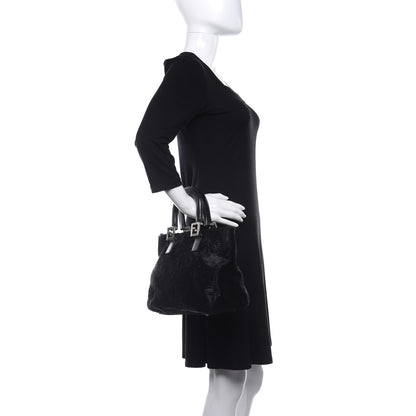 Fendi Calf Hair Small FF Tote Black 2 of 14