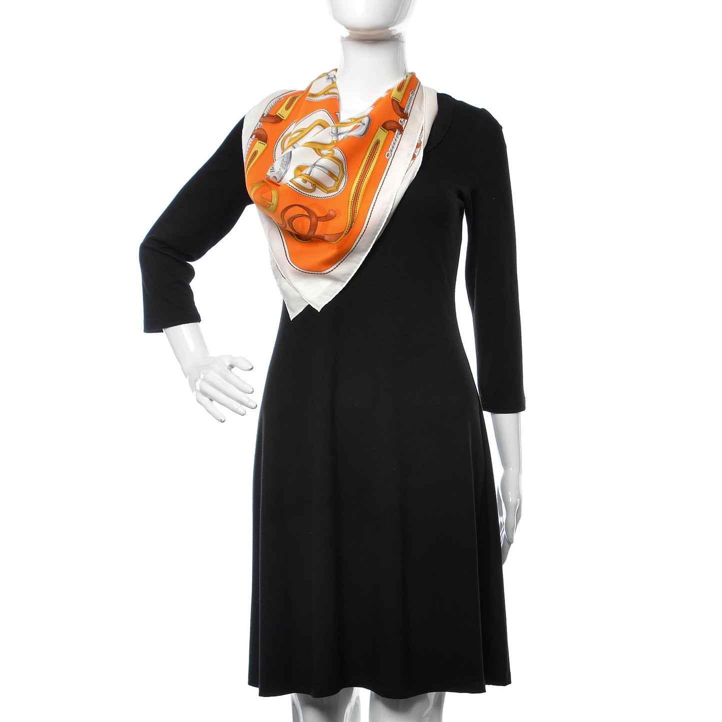 Silk Bouclerie d'Attelage Scarf 70 Orange Or