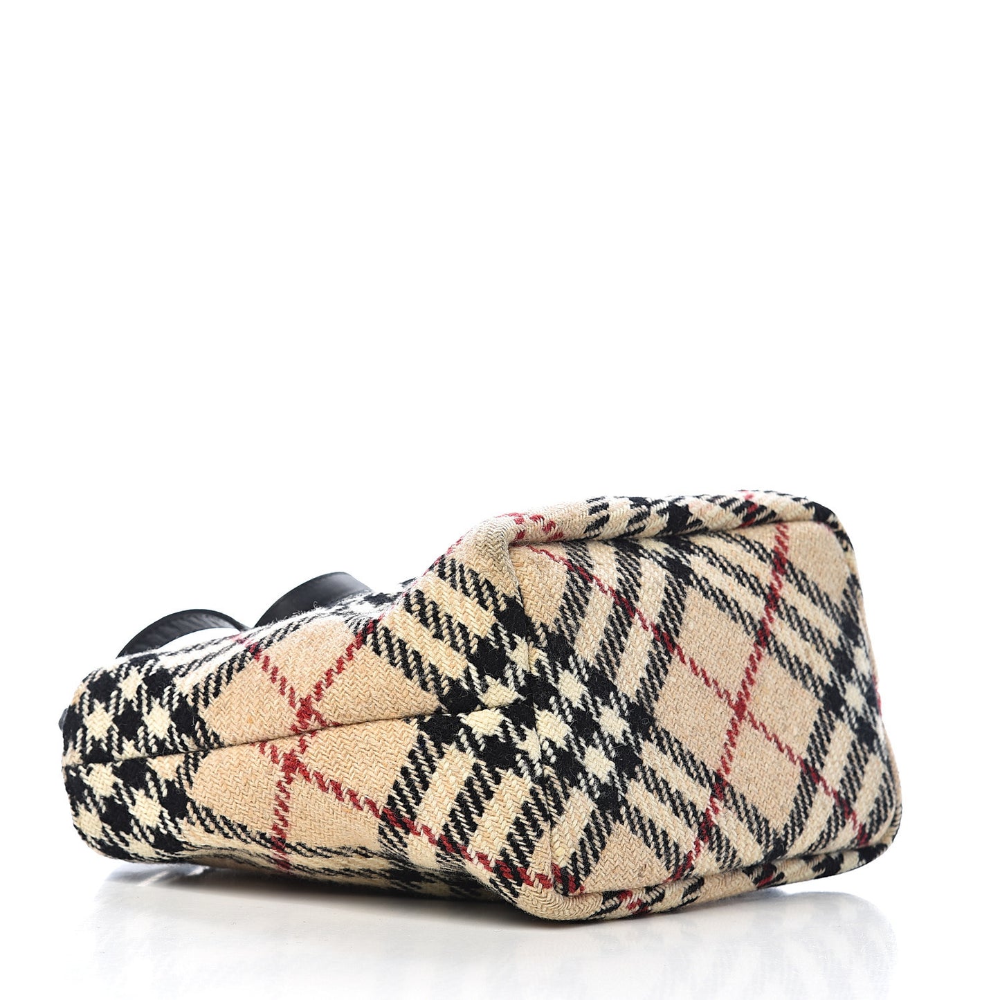 Wool Check Tote Beige