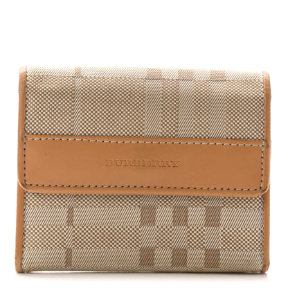 Burberry Canvas Check Flap Wallet Beige 1 of 7