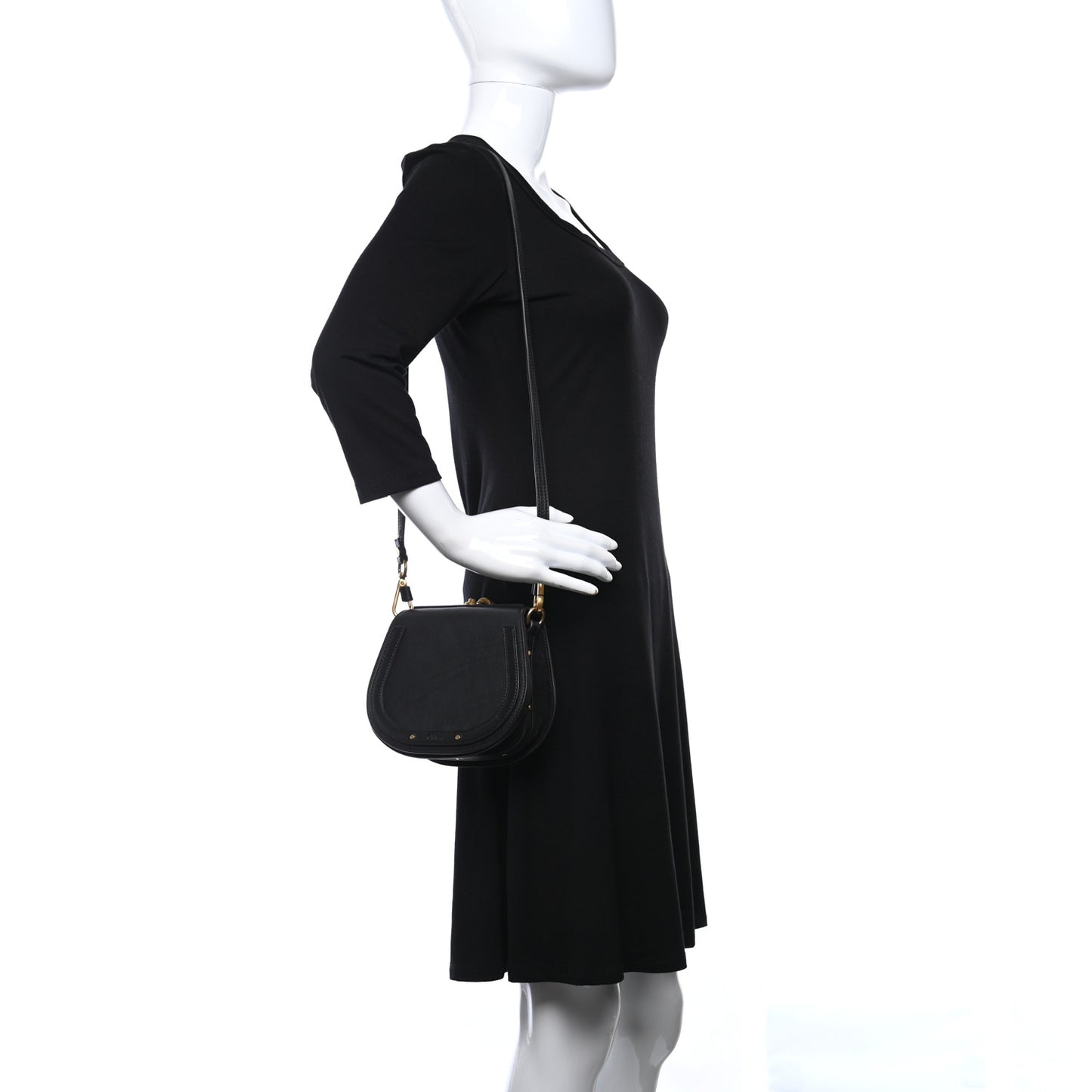 Calfskin Small Nile Bracelet Bag Black
