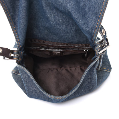 Fendi Denim Mama Baguette Blue 9 of 20