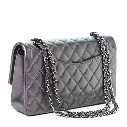 Chanel Iridescent Lambskin Quilted Medium Double Flap Dark Purple 3 of 10