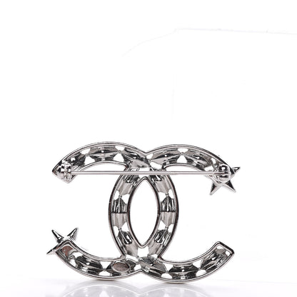 Chanel Crystal Starfall CC Brooch Silver 3 of 5