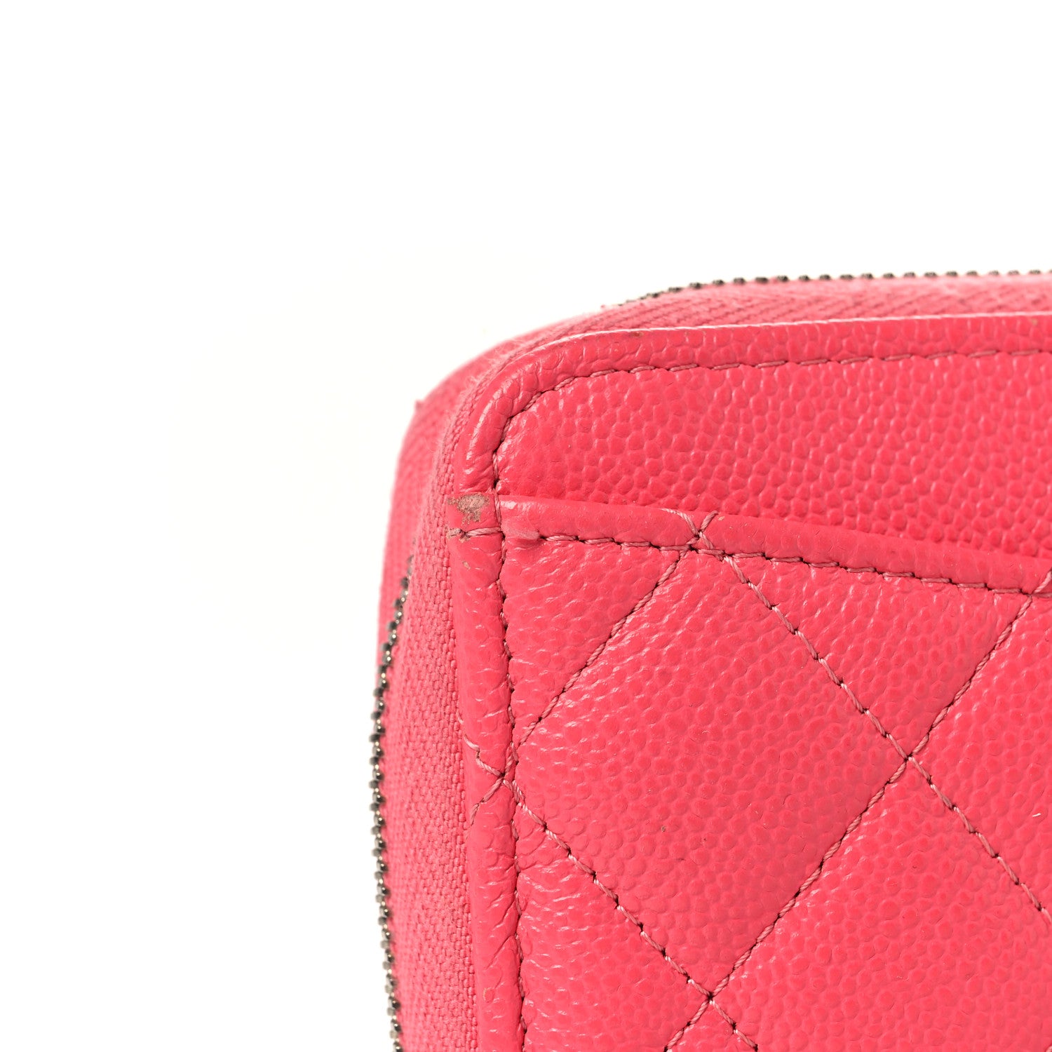 Chanel Caviar Quilted Large Gusset Zip Around Wallet Rose 9 of 9