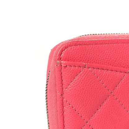 Chanel Caviar Quilted Large Gusset Zip Around Wallet Rose 9 of 9