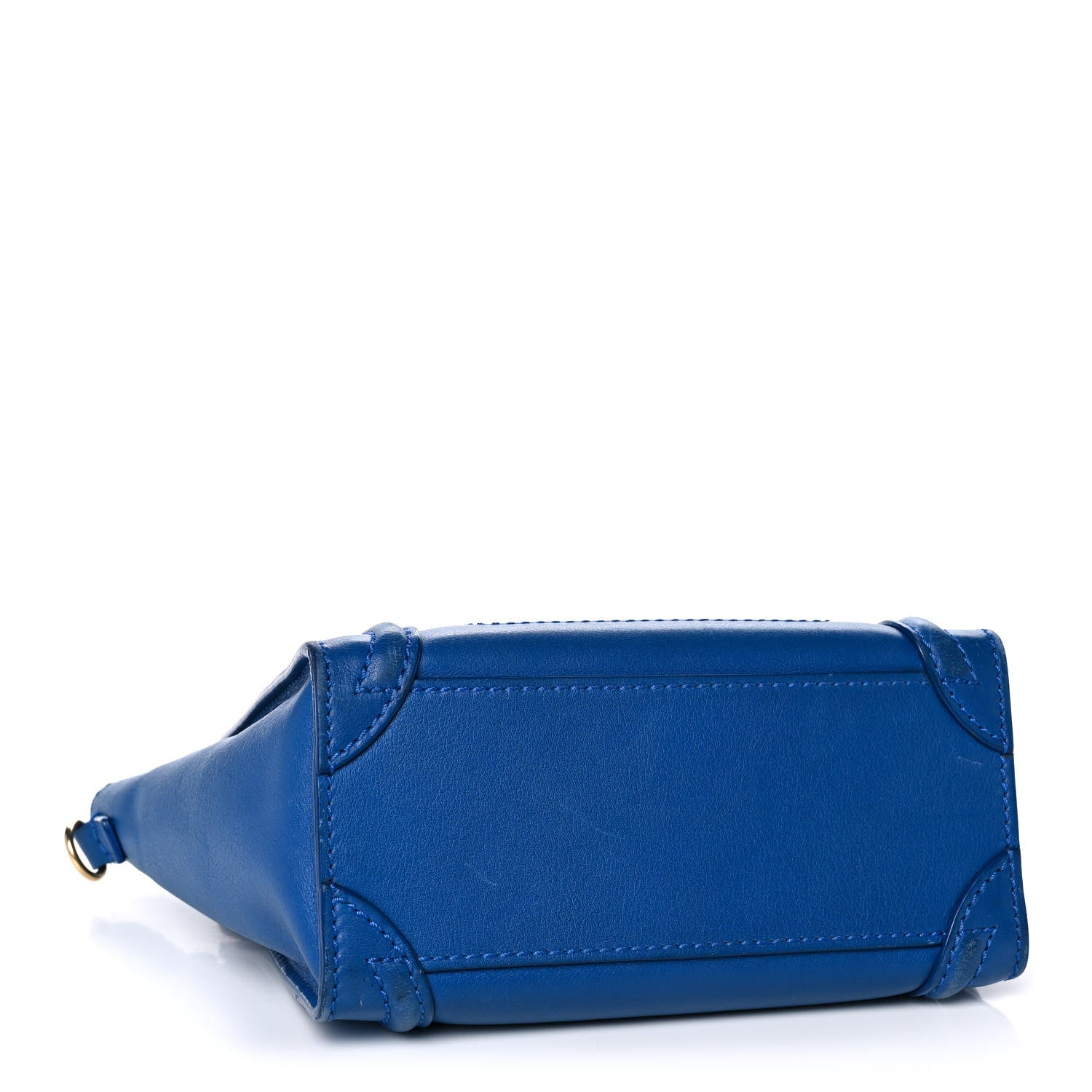 Celine Drummed Calfskin Nano Luggage Indigo 4 of 20