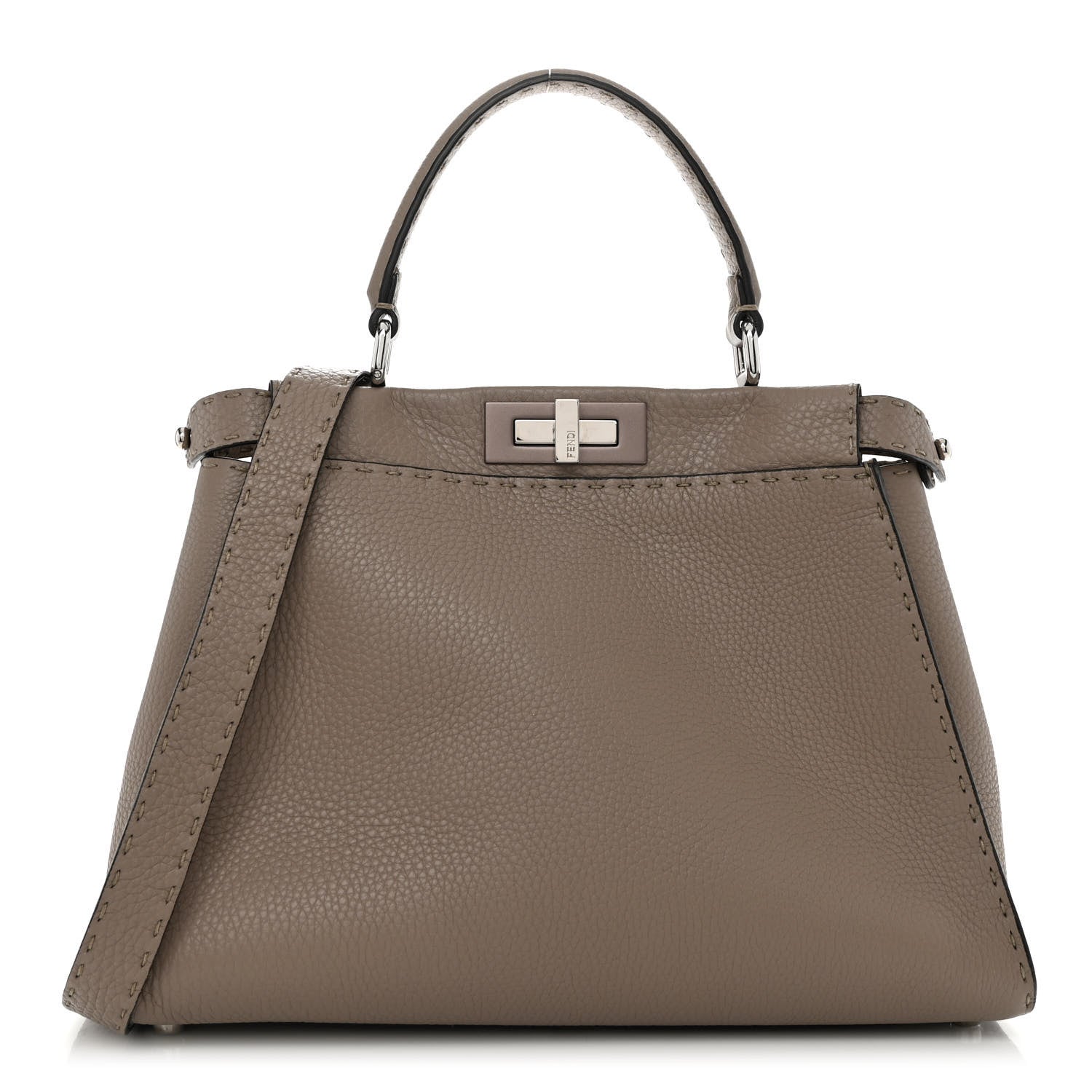 Fendi Cuoio Romano Selleria Medium Peekaboo Iconic Satchel Corda 1 of 10