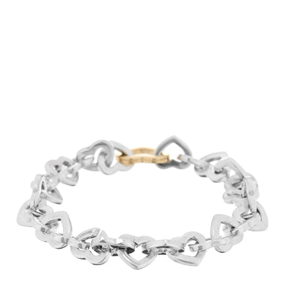 Tiffany Sterling Silver 18K Yellow Gold Heart Links Bracelet 2 of 3