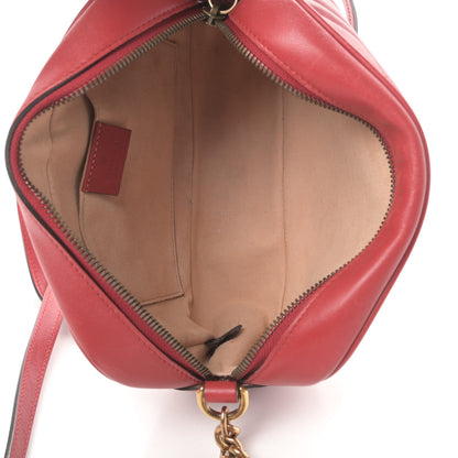 Gucci Calfskin Matelasse Small GG Marmont Chain Shoulder Bag Hibiscus Red 5 of 16