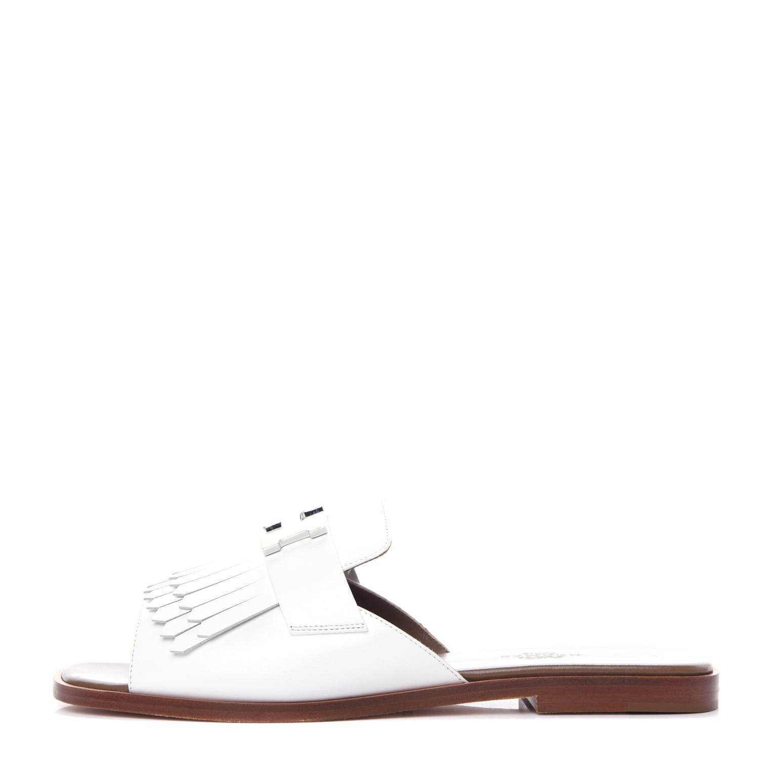 Hermes Calfskin Auteuil Sandals 37 White 1 of 9