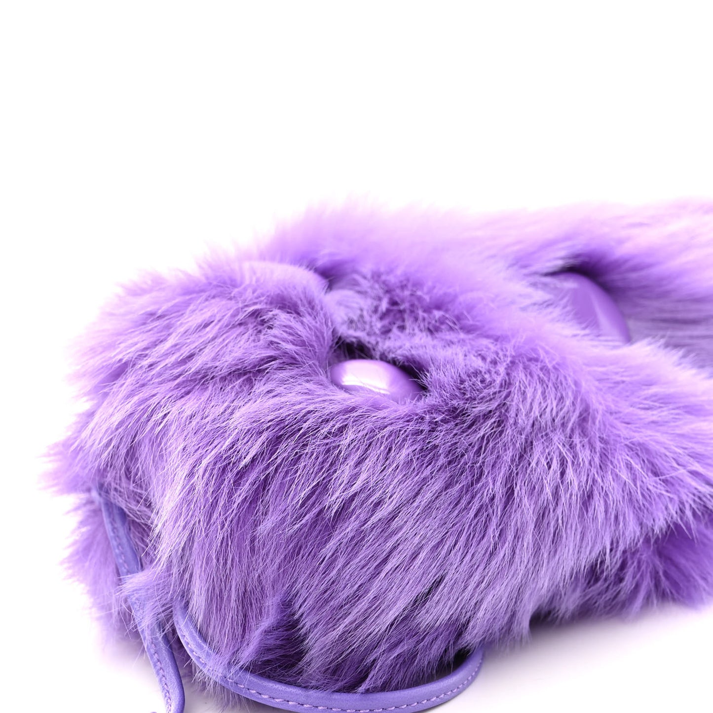 Shearling Lambskin Embellished The Mini Pouch Purple