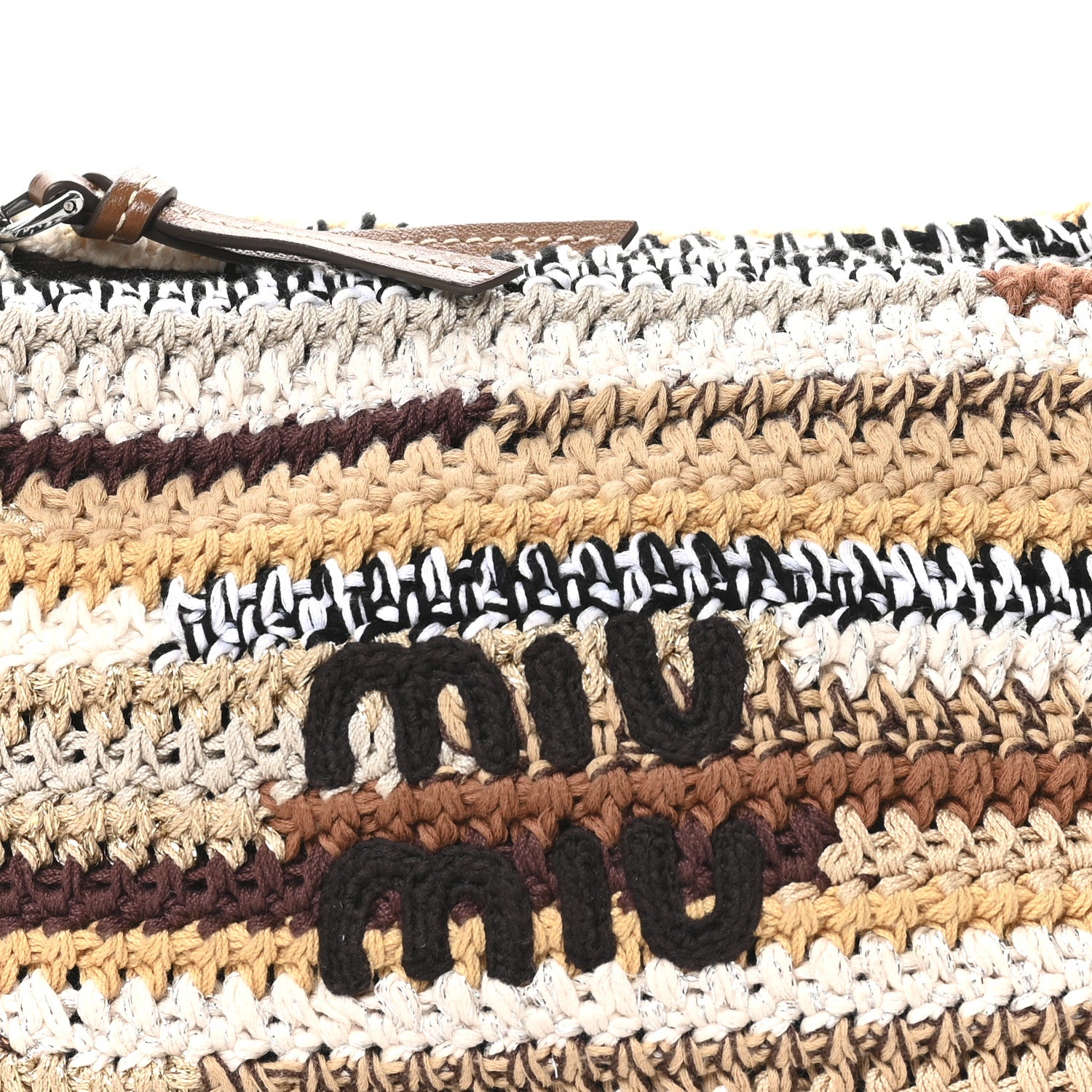 Miu Miu Fabric Crochet Mini Spirit Bag Naturale Multicolor 8 of 10