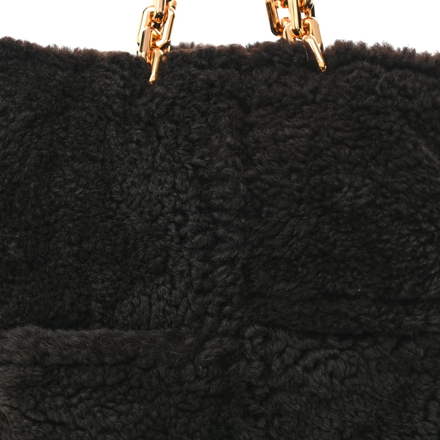 Bottega Veneta Shearling Intrecciato The Chain Tote Black 8 of 10