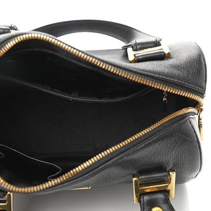 MCM Grained Calfskin Studded Boston Bag Black 5 of 12