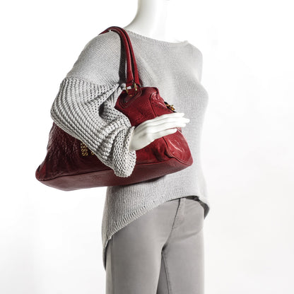 Fendi Distressed Lambskin Grommet Bag De Jour Rosso 2 of 9