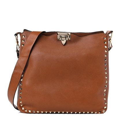 Valentino Garavani Pebbled Calfskin Large Rockstud Flip-Lock Messenger Bag Light Cuir 1 of 28
