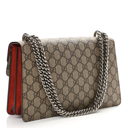Gucci GG Supreme Monogram Suede Small Dionysus Shoulder Bag Beige Ebony Vulcanic Red 3 of 18