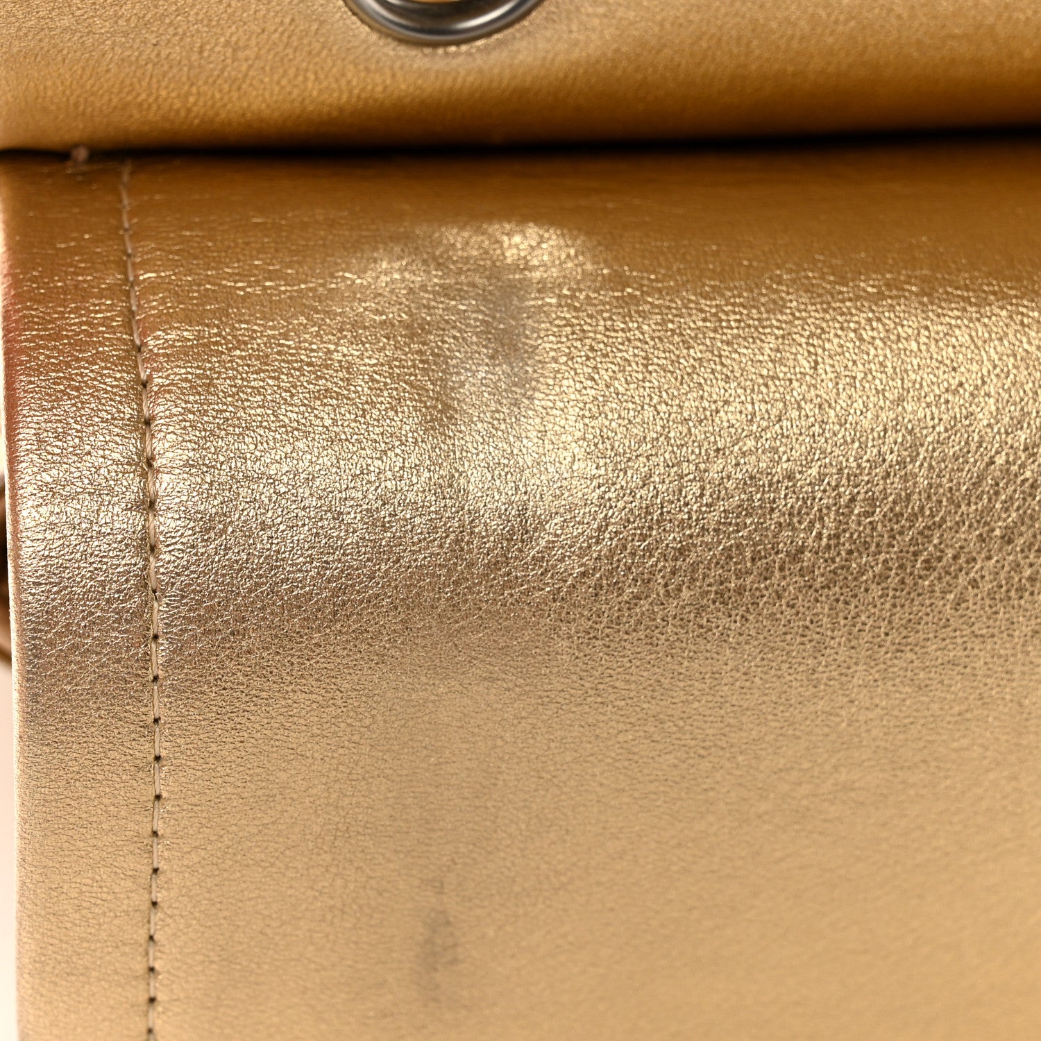 Chanel Metallic Washed Lambskin Quilted Medium Double Flap Dark Gold Black 14 of 17