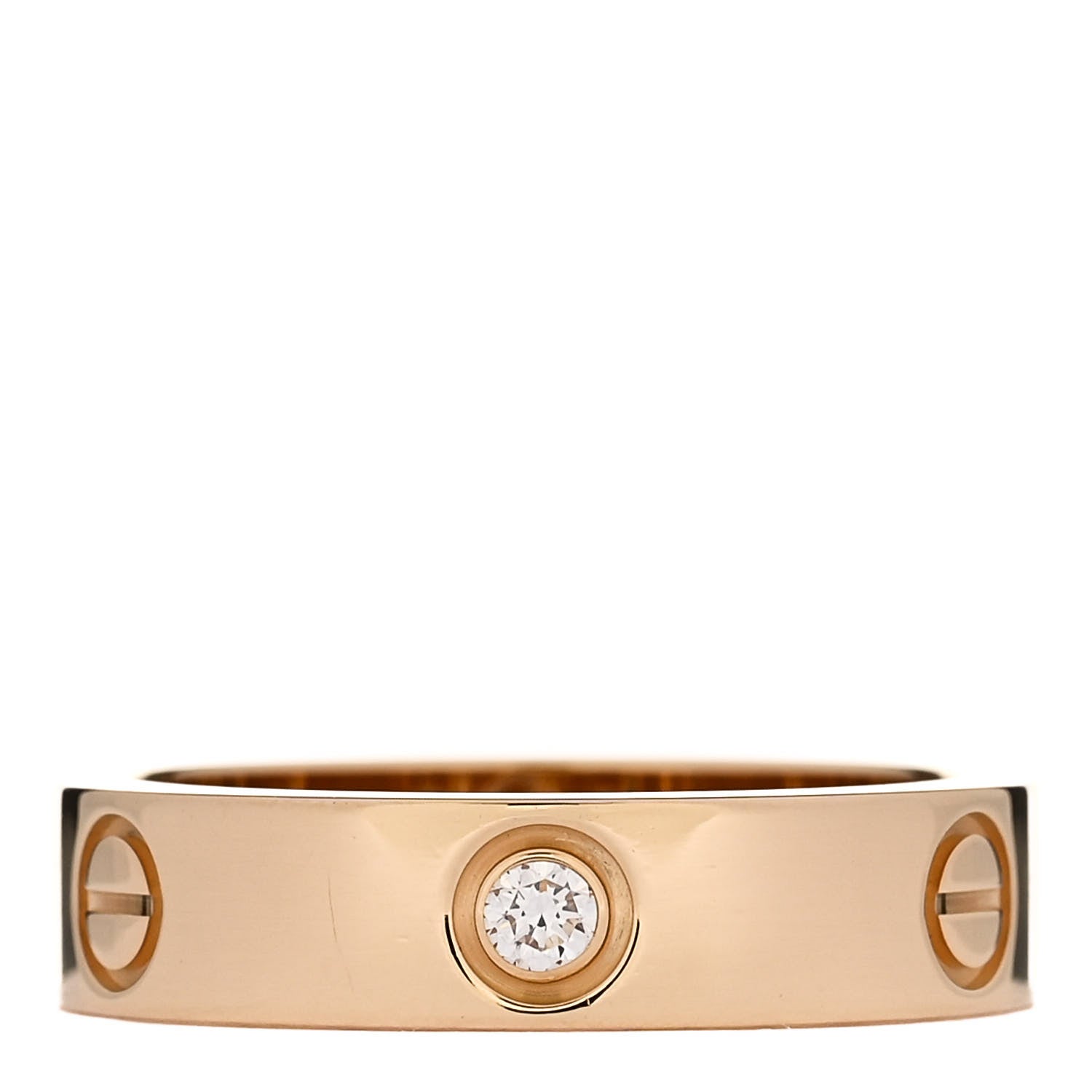Cartier 18K Yellow Gold 3 Diamond 5.5mm LOVE Ring 62 10 1 of 5