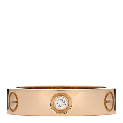 Cartier 18K Yellow Gold 3 Diamond 5.5mm LOVE Ring 62 10 1 of 5