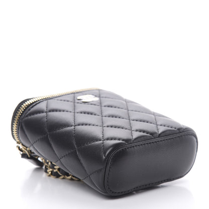 Chanel Lambskin Quilted Small Vertical Coco Beauty Vanity Case With Chain Black 4 of 11