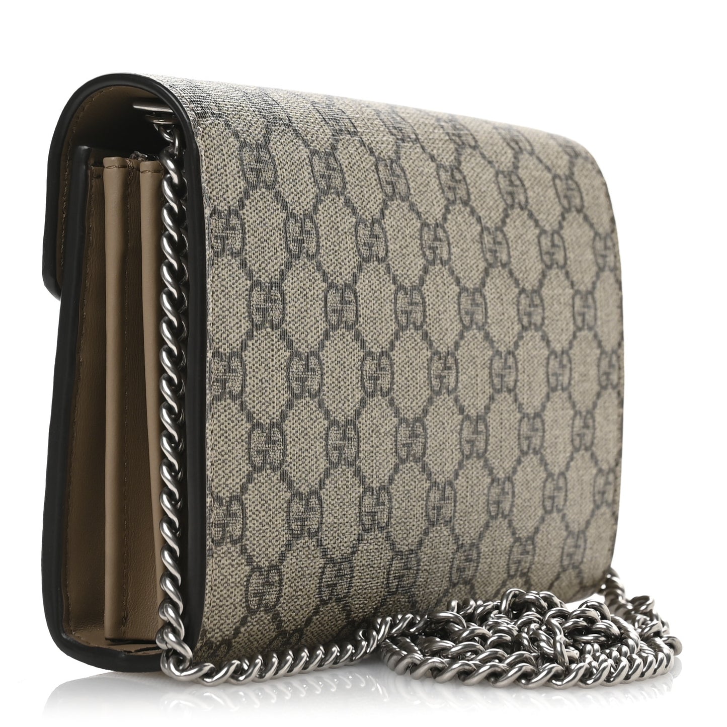 GG Supreme Monogram Mini Dionysus Chain Wallet Beige Taupe