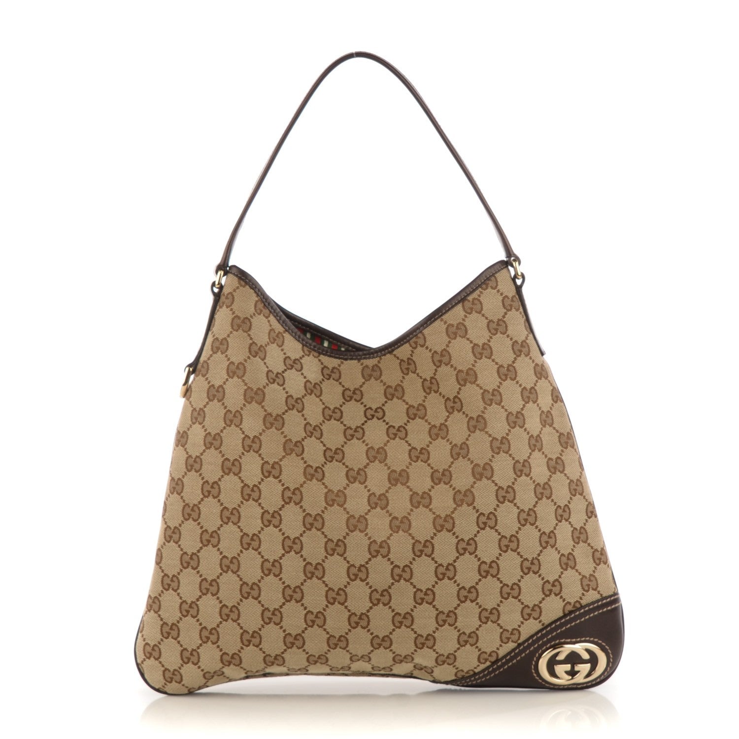 Gucci Monogram Medium New Britt Hobo Dark Brown 1 of 7