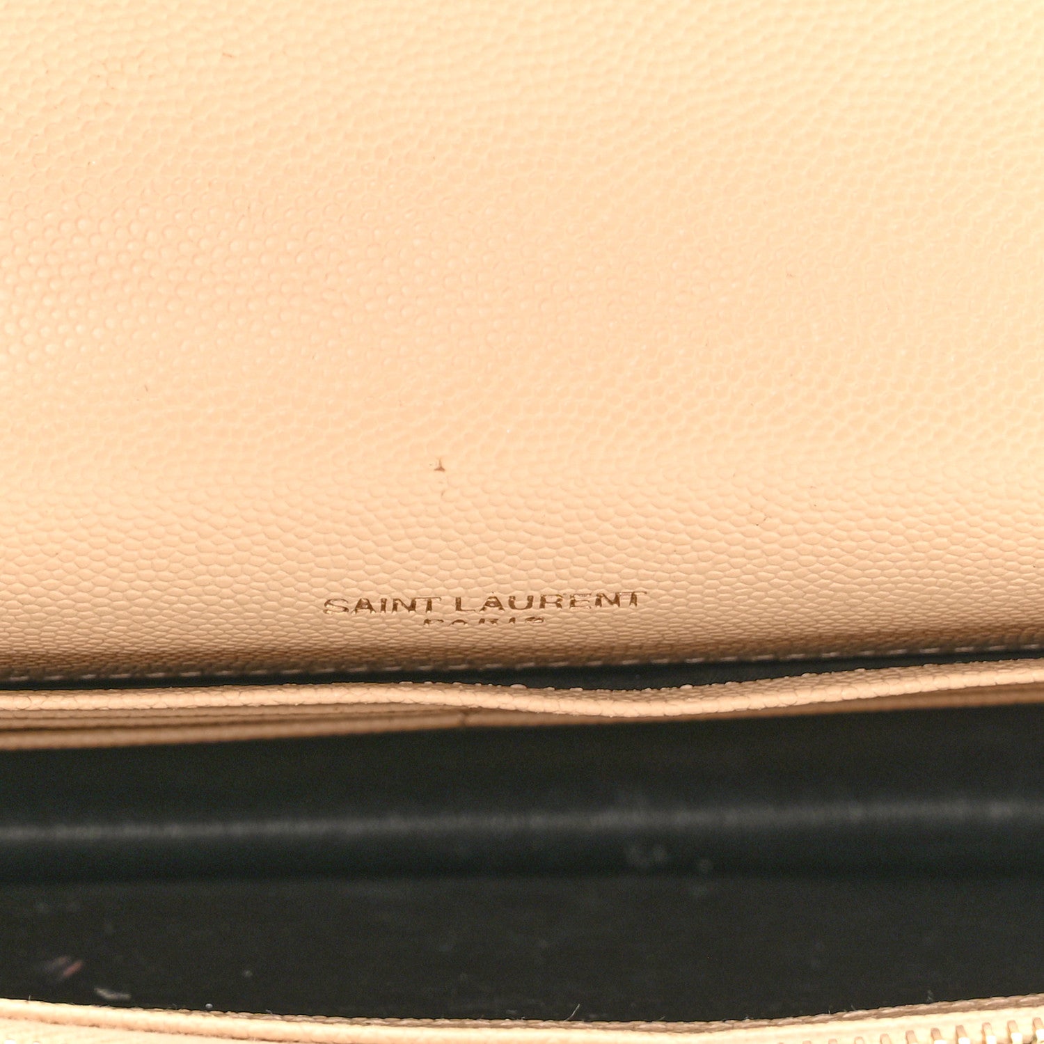 Saint Laurent Grain De Poudre Matelasse Chevron Monogram Envelope Chain Wallet Nude Powder 7 of 15