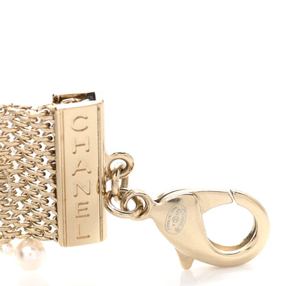 Chanel Crystal Pearl CC Choker Necklace Gold 4 of 4