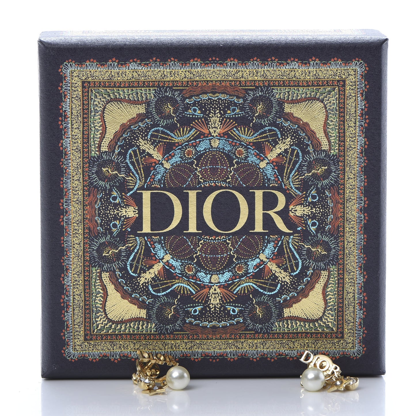 Pearl Crystal Dio(r)evolution Earrings Aged Gold