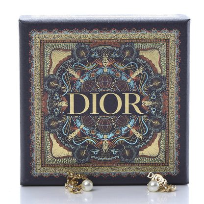 Christian Dior Pearl Crystal Dio(r)evolution Earrings Aged Gold 5 of 5