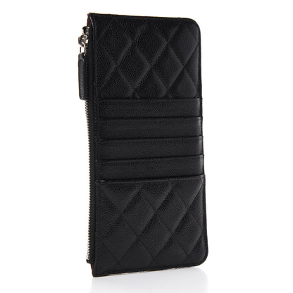 Chanel Caviar Quilted Classic Flat Wallet Pouch Black 3 of 8