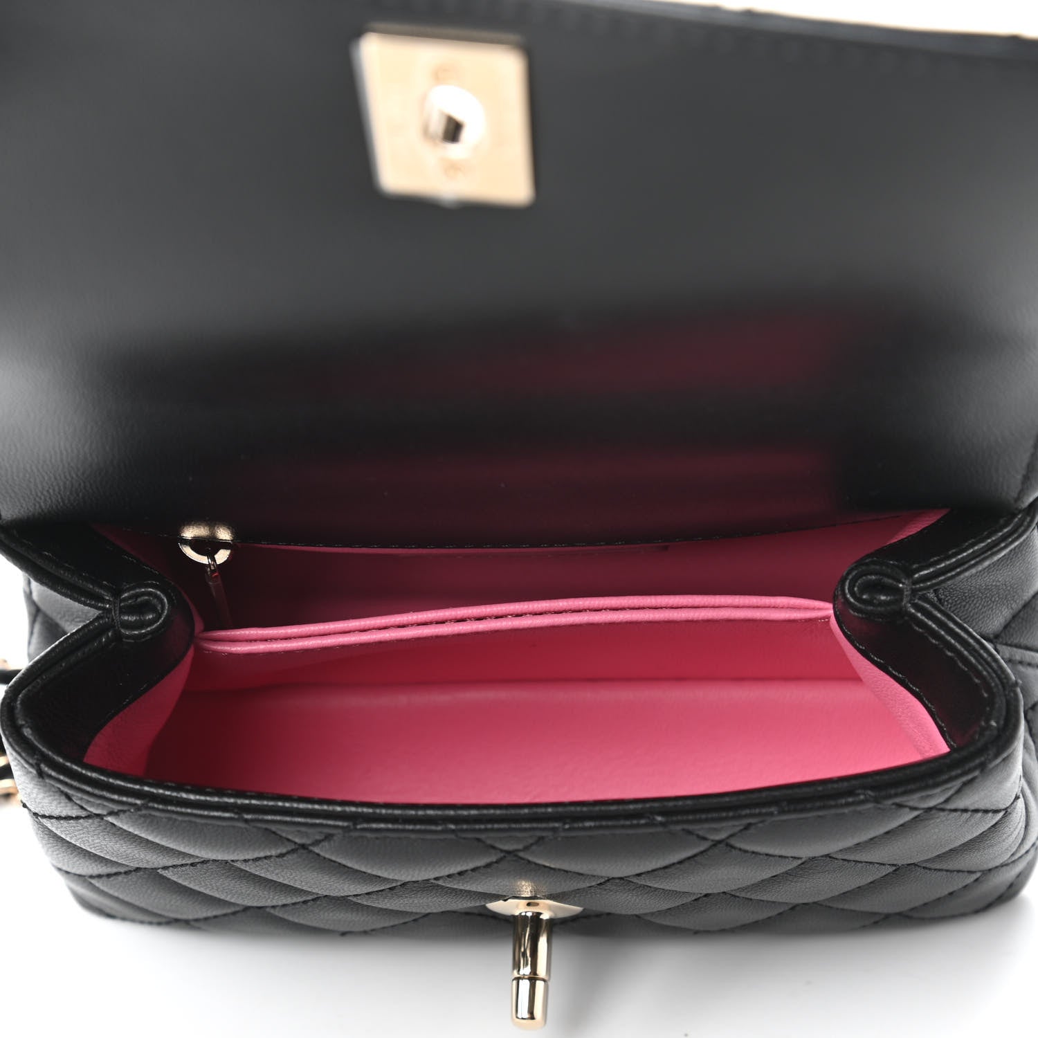 Chanel Goatskin Quilted Rainbow Extra Mini Coco Handle Flap Black 5 of 11