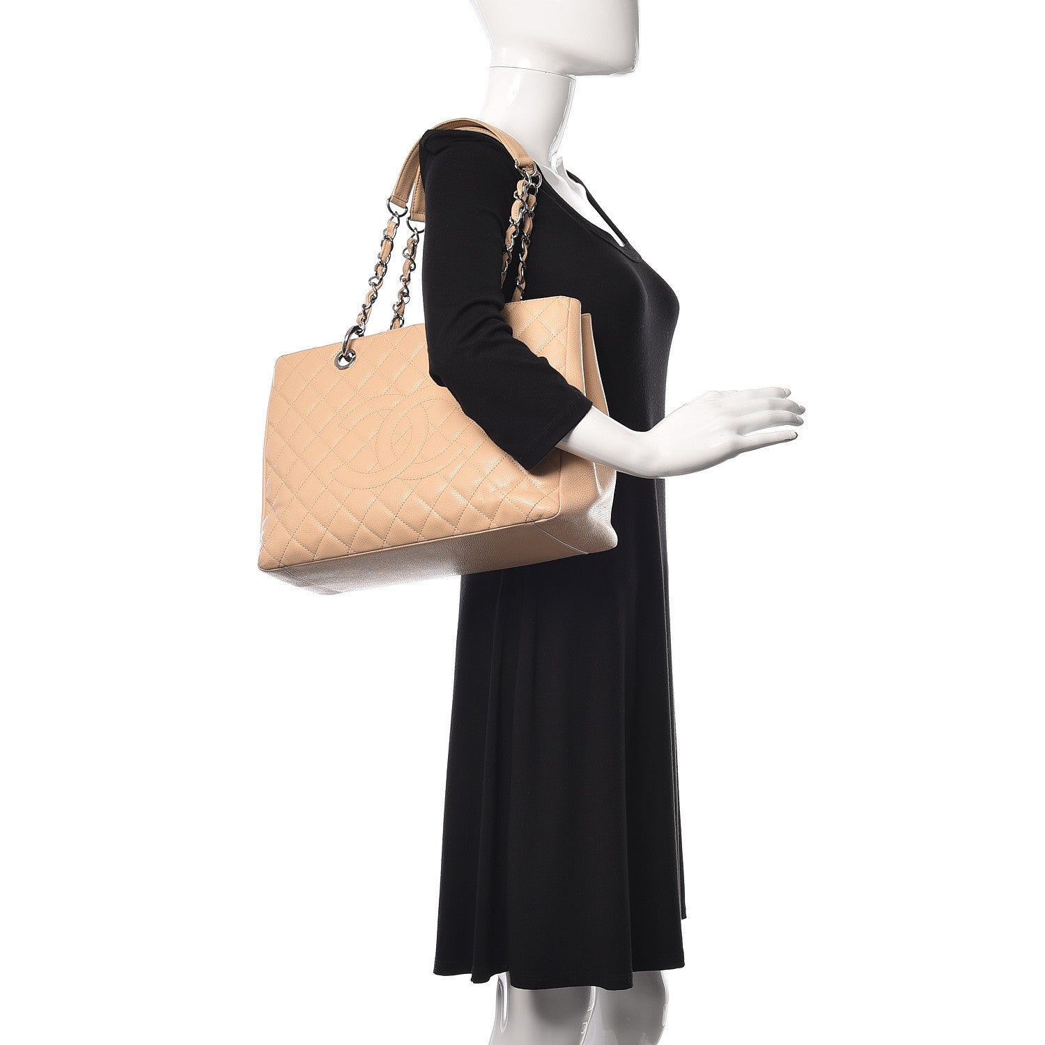 Chanel Caviar Quilted Grand Shopping Tote GST Beige Clair 2 of 24