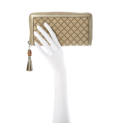 Gucci Diamante Bamboo Tassel Zip Around Wallet Gold 2 of 7