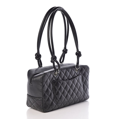 Chanel Calfskin Quilted Large Cambon Bowler Black 3 of 9