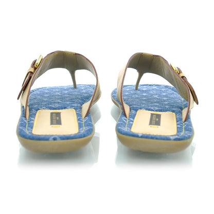 Louis Vuitton Vachetta Denim Monogram Thong Sandals 41 3 of 6