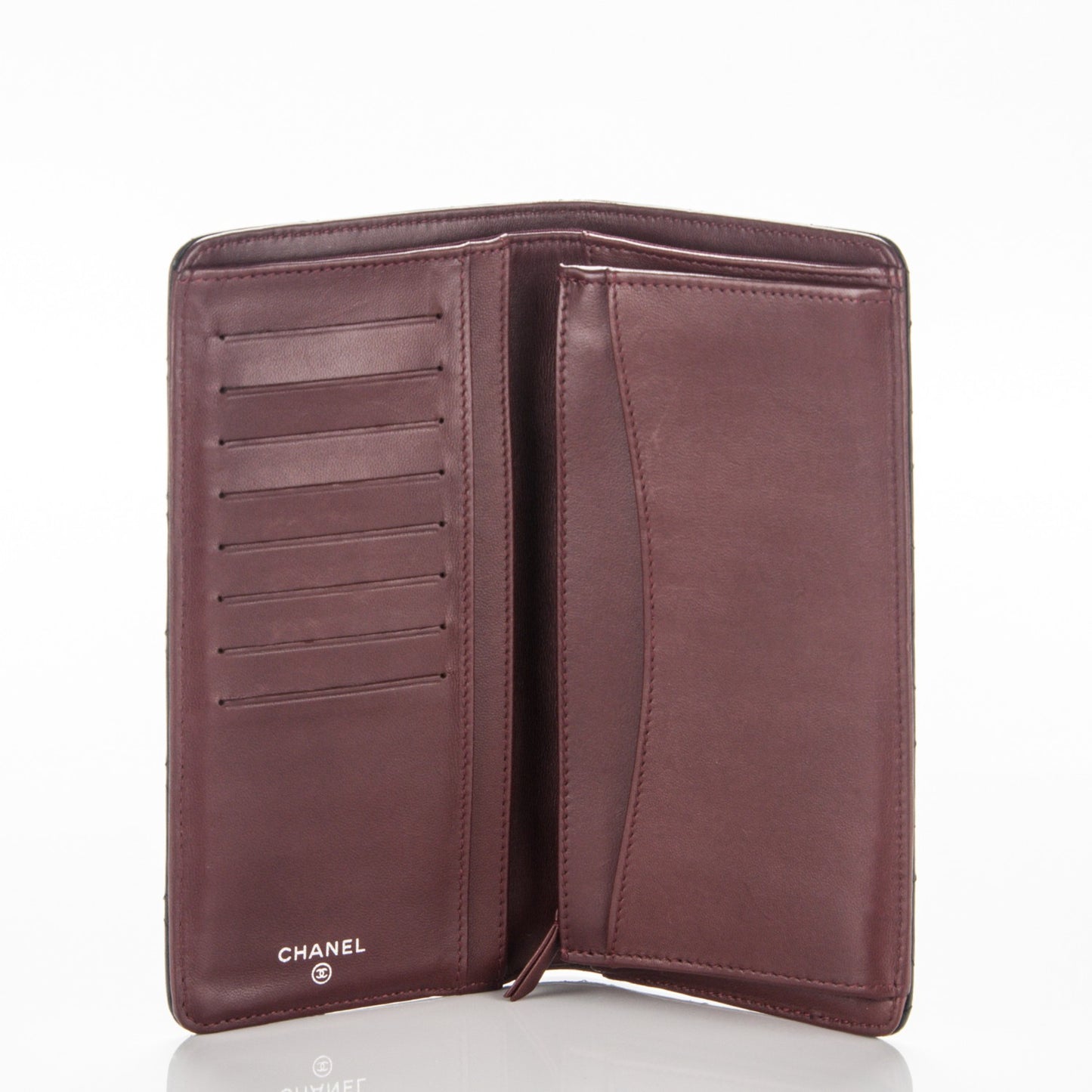 Lambskin Quilted Yen Wallet Black