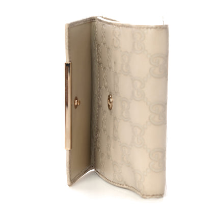 Gucci Guccissima Margaux Calfskin Metal Bar French Flap Wallet Mystic White 7 of 14