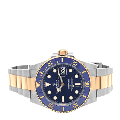Rolex Stainless Steel 18K Yellow Gold 41mm Submariner Date Watch Royal Blue 126613LB 2 of 5