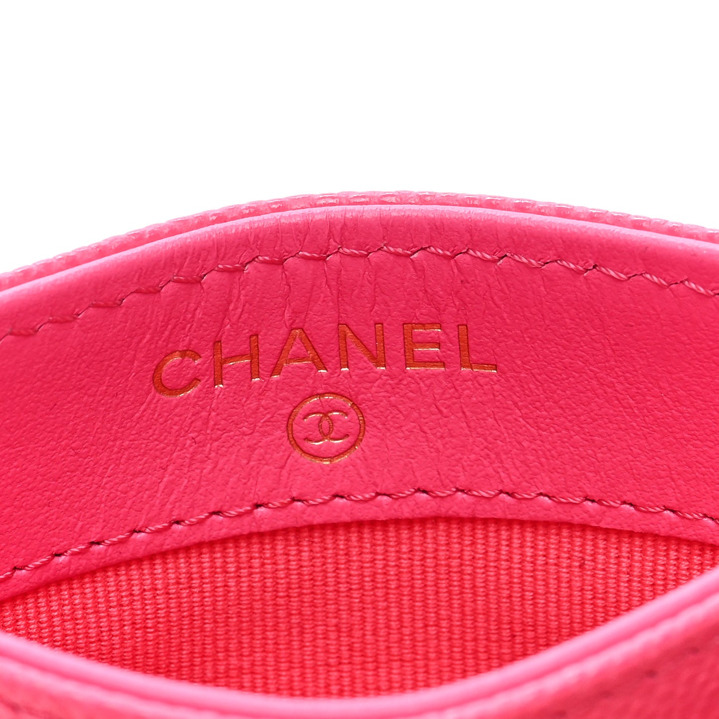 Caviar Quilted Card Holder Pink