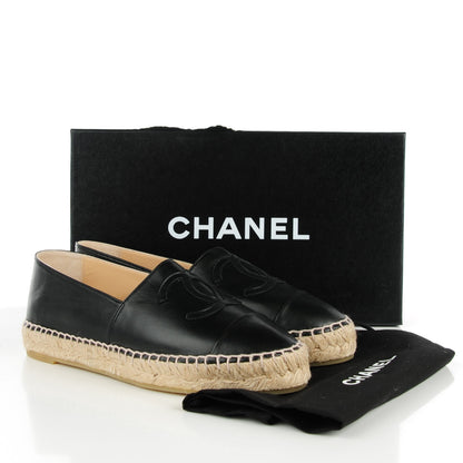 Chanel Lambskin CC Espadrilles 36 Black 5 of 8
