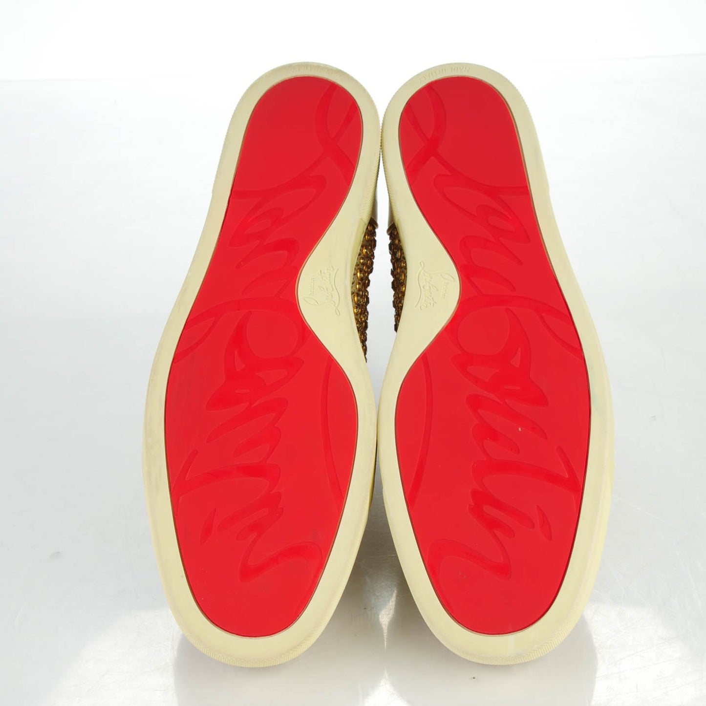Mens Strass Louis Flat Sneakers 46.5 Off White Gold