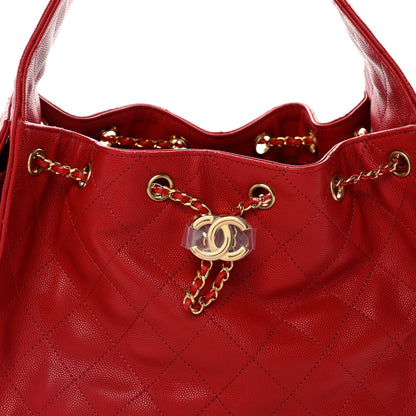 Chanel Caviar Quilted Small Chanel 25 Handbag Dark Red 8 of 10